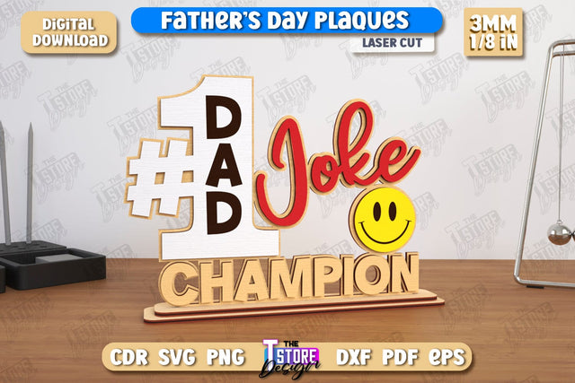 Father's Day Plaques | Gift for Grandpa | Father's Day Signs | Father's Day Stand | CNC File SVG The T Store Design 