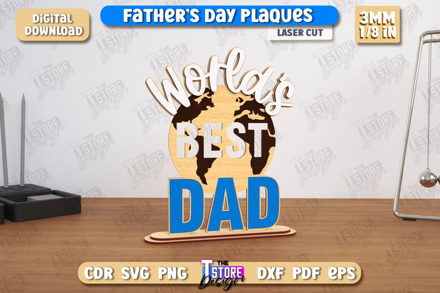 Father's Day Plaques | Gift for Grandpa | Father's Day Signs | Father's Day Stand | CNC File SVG The T Store Design 