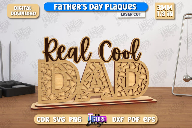 Father's Day Plaques | Gift for Grandpa | Father's Day Signs | Father's Day Stand | CNC File SVG The T Store Design 