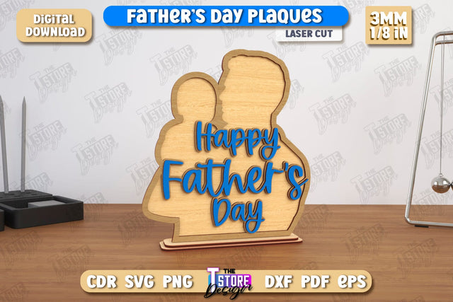 Father's Day Plaques | Gift for Grandpa | Father's Day Signs | Father's Day Stand | CNC File SVG The T Store Design 
