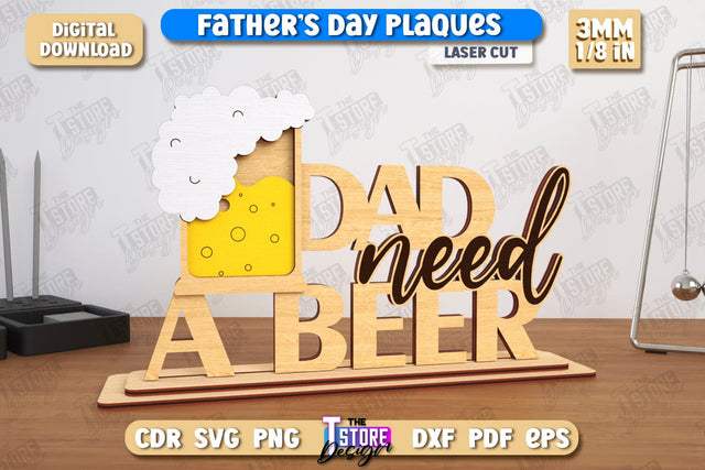 Father's Day Plaques | Gift for Grandpa | Father's Day Signs | Father's Day Stand | CNC File SVG The T Store Design 