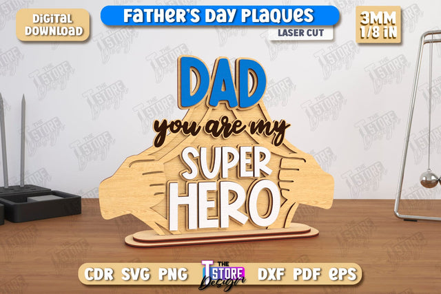Father's Day Plaques | Gift for Grandpa | Father's Day Signs | Father's Day Stand | CNC File SVG The T Store Design 