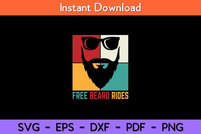 Father's Day Retro Free Beard Rides Husband Dad Bearded Svg Design SVG artprintfile 