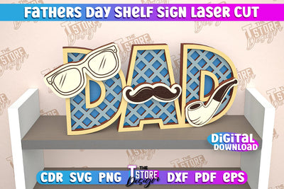 Father’s Day Shelf Sign | 3D Shelf Sign | Gift for Grandpa | CNC Files SVG The T Store Design 