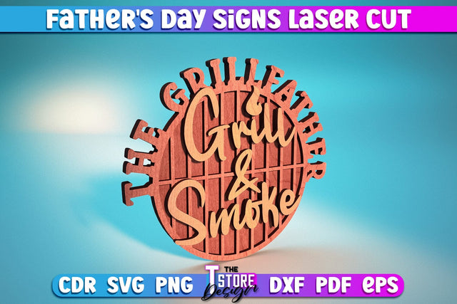 Father’s Day Sign Laser Cut | Home SVG Design | Grandpa Gift | CNC Files SVG The T Store Design 