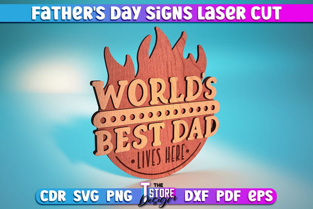 Father’s Day Sign Laser Cut | Home SVG Design | Grandpa Gift | CNC Files SVG The T Store Design 
