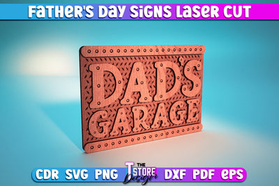 Father’s Day Sign Laser Cut | Home SVG Design | Grandpa Gift | CNC Files SVG The T Store Design 