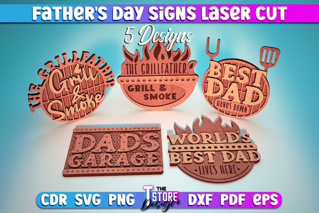 Father’s Day Sign Laser Cut | Home SVG Design | Grandpa Gift | CNC Files SVG The T Store Design 