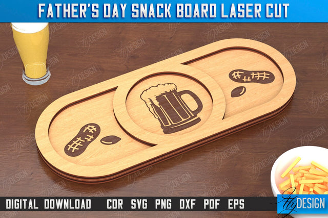 Father's Day Snack Board | Beer Snack Board | Snack Tray | CNC File SVG Fly Design 