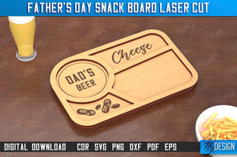 Father's Day Snack Board | Beer Snack Board | Snack Tray | CNC File SVG Fly Design 
