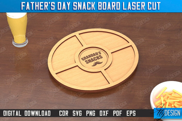 Father's Day Snack Board Laser Cut | Beer Snack Board | Snack Tray | CNC File SVG Fly Design 