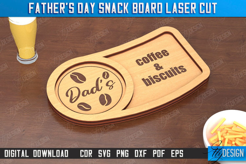 Father's Day Snack Board Laser Cut | Beer Snack Board | Snack Tray | CNC File SVG Fly Design 