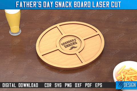 Father's Day Snack Board Laser Cut Bundle | Beer Snack Board | Snack Tray | CNC Files SVG Fly Design 