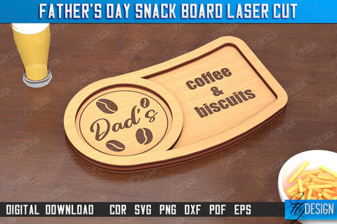 Father's Day Snack Board Laser Cut Bundle | Beer Snack Board | Snack Tray | CNC Files SVG Fly Design 