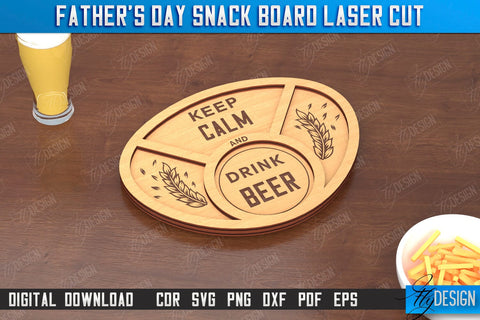 Father's Day Snack Board Laser Cut Bundle | Beer Snack Board | Snack Tray | CNC Files SVG Fly Design 