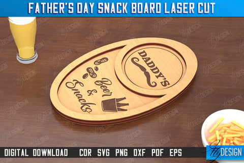 Father's Day Snack Board Laser Cut Bundle | Beer Snack Board | Snack Tray | CNC Files SVG Fly Design 
