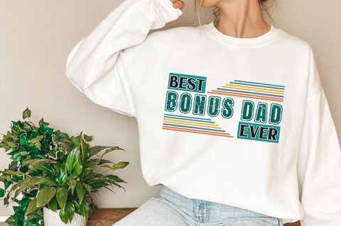 Fathers day sublimation designs download, Best bonus dad ever retro shirt design, bonus dad shirt design, fathers birthday gift step dad png Sublimation Jagonath Roy 