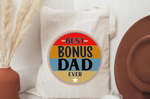 Fathers day sublimation designs download, Best bonus dad ever retro shirt design, bonus dad shirt design, fathers birthday gift step dad png Sublimation Jagonath Roy 