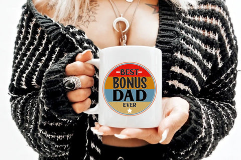 Fathers day sublimation designs download, Best bonus dad ever retro shirt design, bonus dad shirt design, fathers birthday gift step dad png Sublimation Jagonath Roy 
