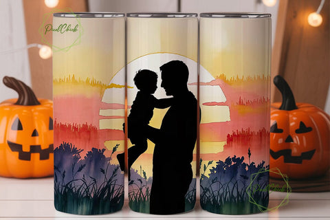 Father's Day Sunset 20oz Tumbler Wrap Sublimation PixelChick 