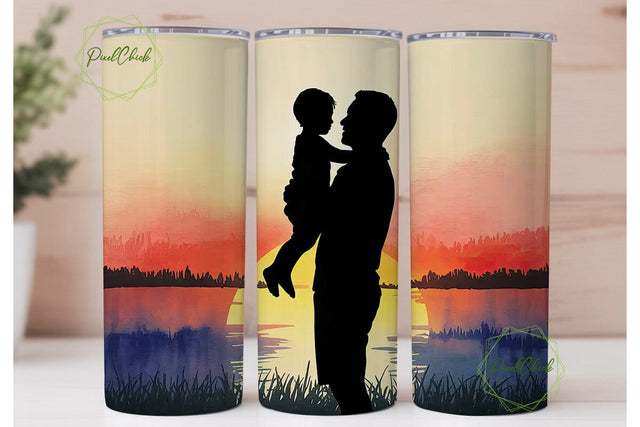 Father's Day Sunset 20oz Tumbler Wrap Sublimation PixelChick 
