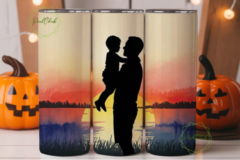 Father's Day Sunset 20oz Tumbler Wrap Sublimation PixelChick 