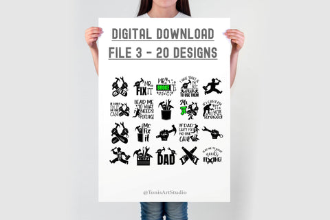 Fathers Day SVG Bundle - Dad Life SVG - Daddy SVG Cut Files SVG TonisArtStudio 