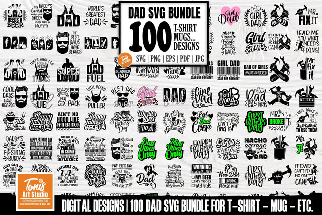 Fathers Day SVG Bundle - Dad Life SVG - Daddy SVG Cut Files SVG TonisArtStudio 
