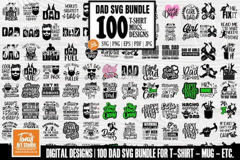 Fathers Day SVG Bundle - Dad Life SVG - Daddy SVG Cut Files SVG TonisArtStudio 