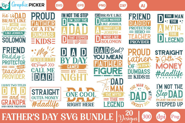 Father's Day SVG Bundle, Dad SVG Bundle, Father's Day T-Shirt Bundle, Father's Day SVG, Dad SVG, Father's Day T-Shirt Design SVG DesignPlante 503 