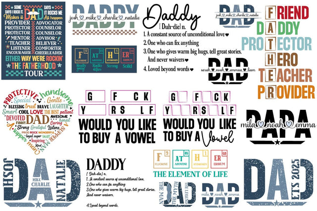 Father's Day SVG Bundle, Father's Day t shirt design, Dad SVG Bundle, SVGs, Food & Drink, Print & Cut, Quotes and Sayings SVG DesignPlante 503 
