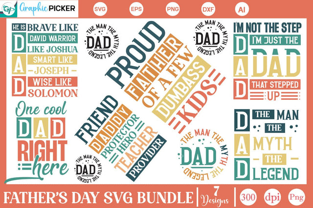 Father's Day T-Shirt Bundle, Father's Day SVG Bundle SVG DesignPlante 503 