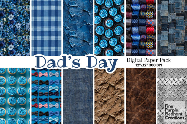 Father's Day Texture Digital Paper | Dad Love Digital Pattern Fine Purple Elephant Creations 