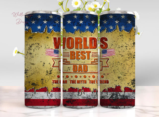 Father's Day The Man The Myth The Legend 20 OZ Tumbler Design - Straight & Tapered Sublimation Wrap Design - Tumbler PNG - Wrap Template Sublimation WillowSageDesign 