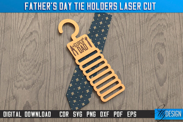 Father's Day Tie Holder | Tie Hanger | Gift Idea | Gift for Grandpa | CNC File SVG Fly Design 
