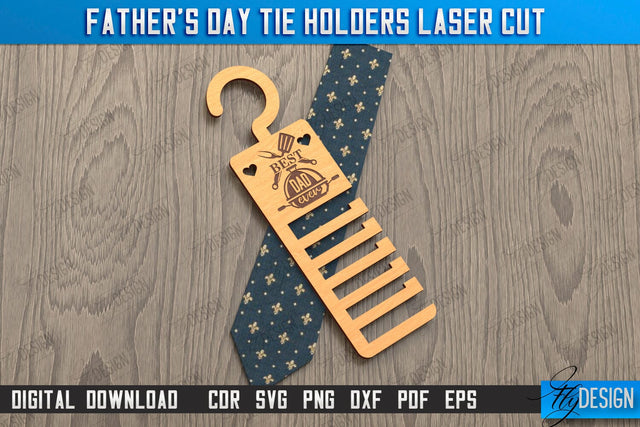 Father's Day Tie Holder | Tie Hanger | Gift Idea | Gift for Grandpa | CNC File SVG Fly Design 