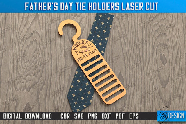 Father's Day Tie Holder | Tie Hanger | Gift Idea | Gift for Grandpa | CNC File SVG Fly Design 