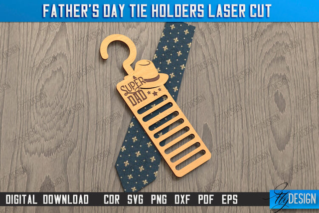 Father's Day Tie Holder | Tie Hanger | Gift Idea | Gift for Grandpa | CNC File SVG Fly Design 