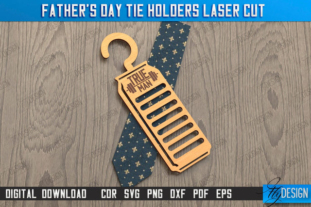 Father's Day Tie Holder | Tie Hanger | Gift Idea | Gift for Grandpa | CNC File SVG Fly Design 