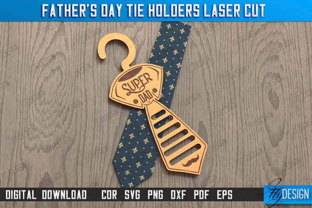Father's Day Tie Holder | Tie Hanger | Gift Idea | Gift for Grandpa | CNC File SVG Fly Design 