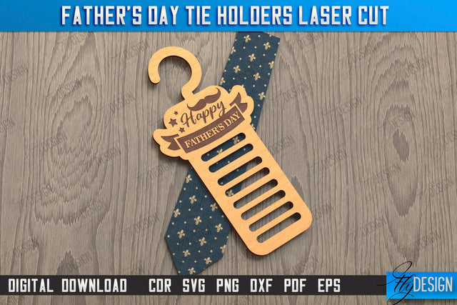Father's Day Tie Holder | Tie Hanger | Gift Idea | Gift for Grandpa | CNC File SVG Fly Design 