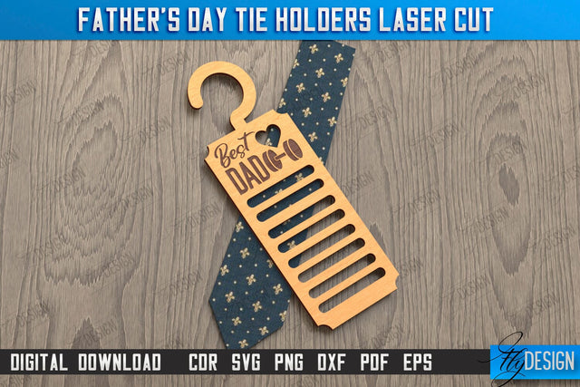 Father's Day Tie Holder | Tie Hanger | Gift Idea | Gift for Grandpa | CNC File SVG Fly Design 