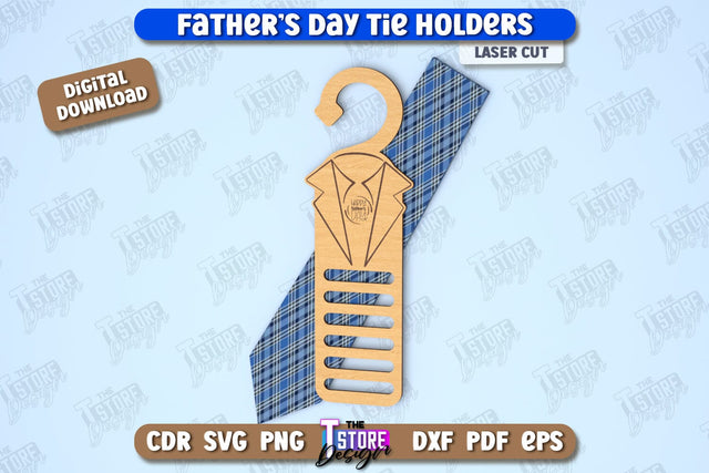 Father's Day Tie Holder | Tie Hanger | Gift Idea | Gift for Grandpa | CNC File SVG The T Store Design 