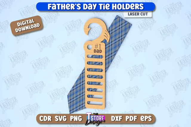 Father's Day Tie Holder | Tie Hanger | Gift Idea | Gift for Grandpa | CNC File SVG The T Store Design 