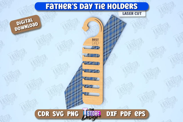 Father's Day Tie Holder | Tie Hanger | Gift Idea | Gift for Grandpa | CNC File SVG The T Store Design 