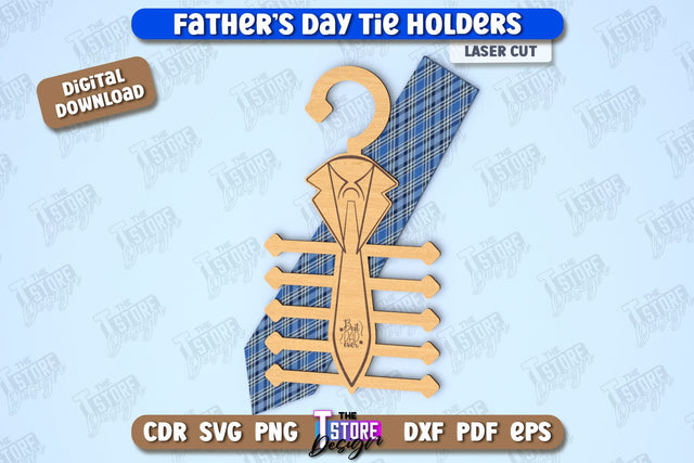 Father's Day Tie Holder | Tie Hanger | Gift Idea | Gift for Grandpa | CNC File SVG The T Store Design 