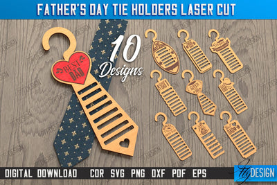 Father's Day Tie Holders Bundle | Tie Hanger | Gift Idea | Gift for Grandpa | CNC Files SVG Fly Design 
