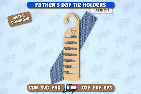 Father's Day Tie Holders Bundle | Tie Hanger | Gift Idea | Gift for Grandpa | CNC Files SVG The T Store Design 