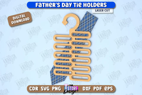 Father's Day Tie Holders Bundle | Tie Hanger | Gift Idea | Gift for Grandpa | CNC Files SVG The T Store Design 