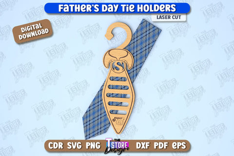 Father's Day Tie Holders Bundle | Tie Hanger | Gift Idea | Gift for Grandpa | CNC Files SVG The T Store Design 